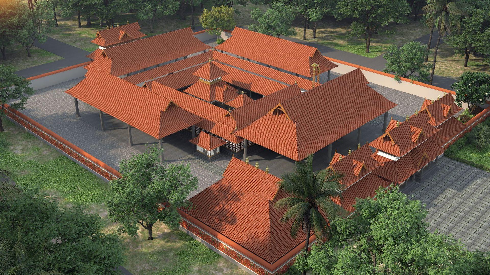 Aerial view of the temple complex